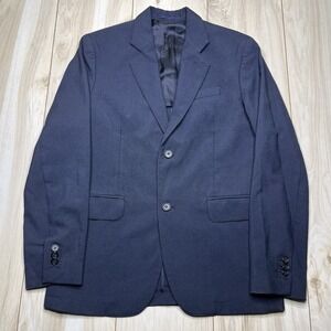 Arket Navy Blue Hopsack Wool Half-Lined Blazer Mens Size 36S /46 Sport Coat